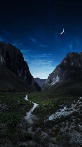 Green Valley in Night iPhone Wallpaper HD
