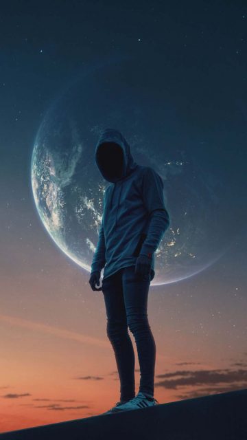 Hoodie Guy in Space iPhone Wallpaper HD