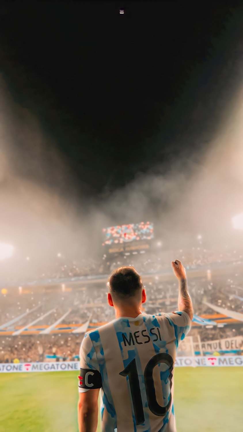 Messi in Football Field iPhone Wallpaper HD