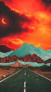 Moon Road Art iPhone Wallpaper HD