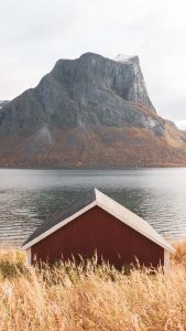 Norway Mountain House iPhone Wallpaper HD