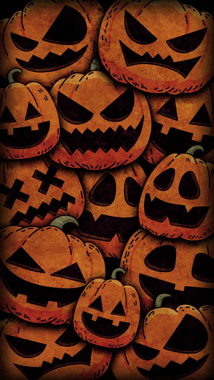 Pumpkin Faces Halloween iPhone Wallpaper HD