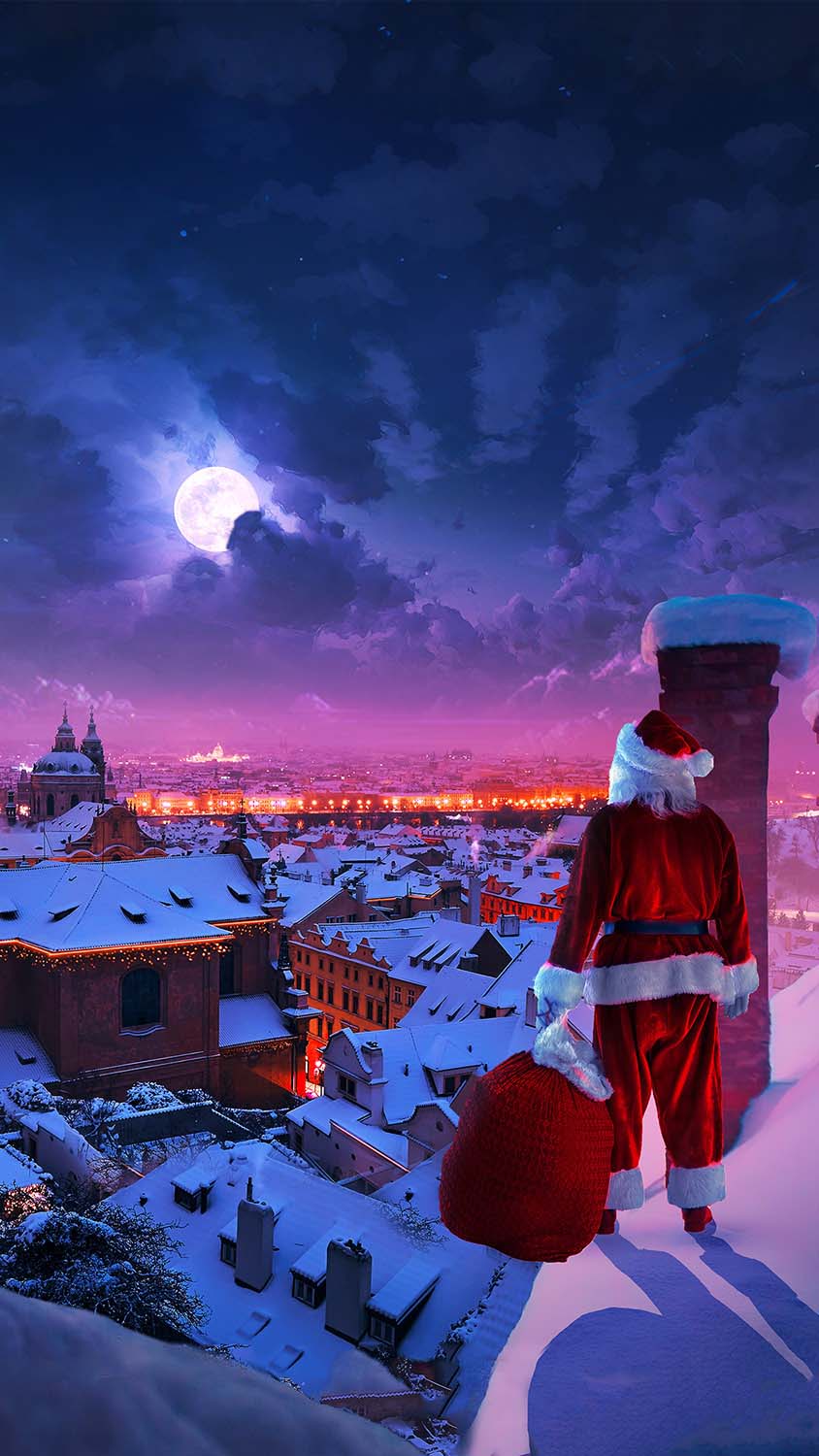 Santa is Coming iPhone Wallpaper HD