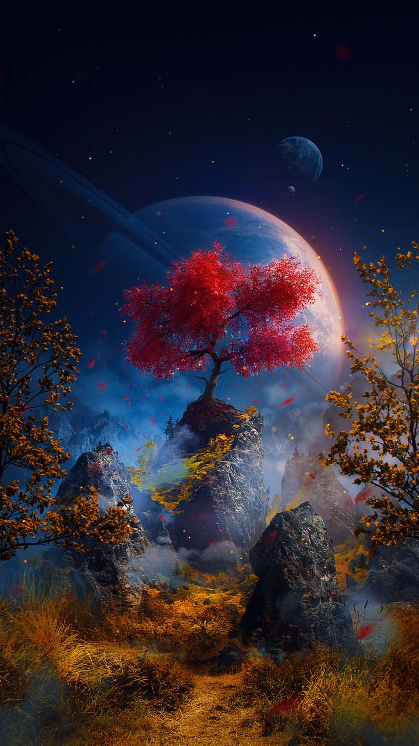 Scifi Space Tree iPhone Wallpaper HD