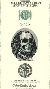 Skull Franklin Dollars iPhone Wallpaper HD