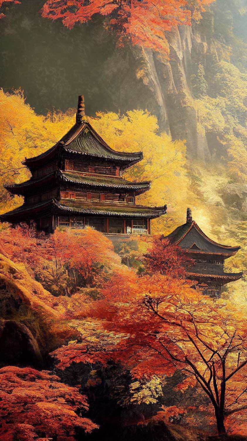 Temple in Forest iPhone Wallpaper HD