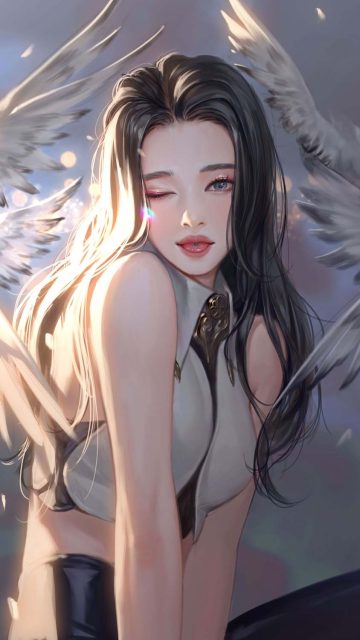 Anime Angel Girl iPhone Wallpaper HD