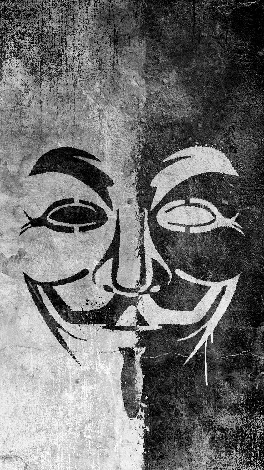 Anonymous Mask Wall iPhone Wallpaper HD