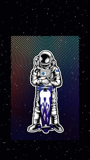 Astro Skateboarding iPhone Wallpaper HD