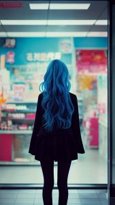 Blue Hairs Girl iPhone Wallpaper HD Blue Hairs Girl iPhone Wallpaper HD