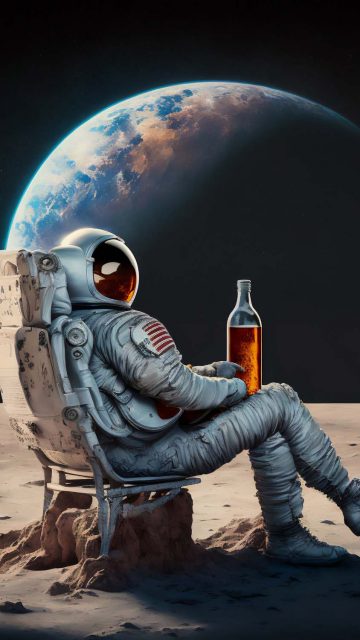 Chill on Moon iPhone Wallpaper HD