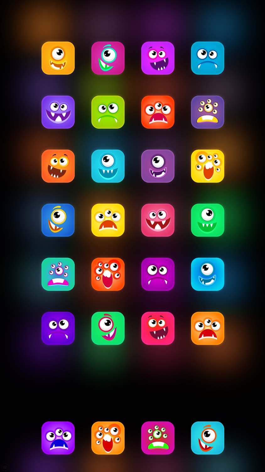 Crazy Homescreen Icons iPhone Wallpaper HD