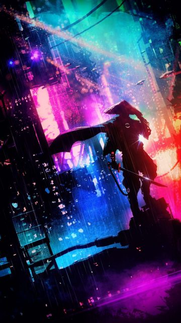 Cyber Samurai iPhone Wallpaper HD