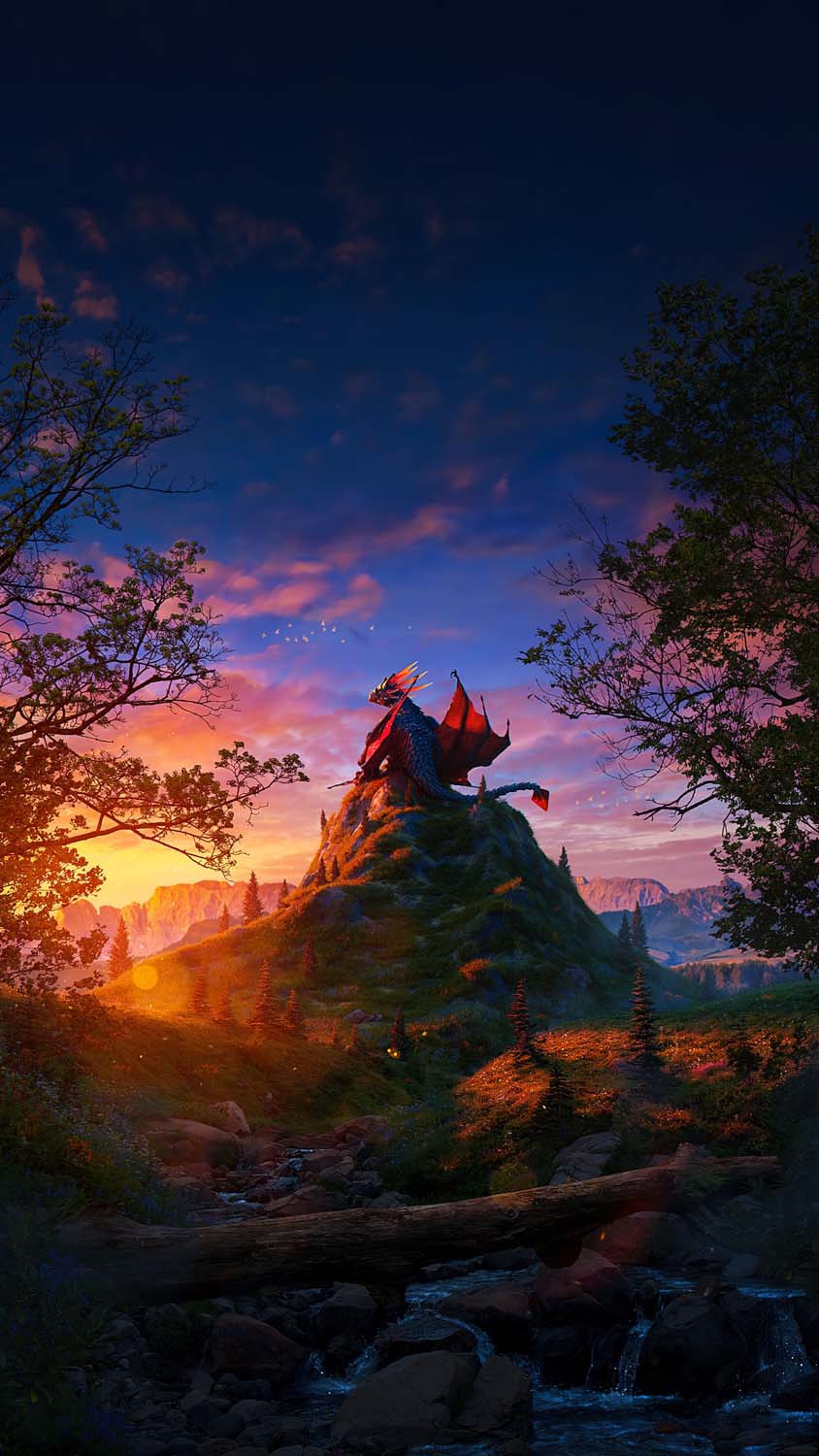Dragon on Mountain iPhone Wallpaper HD