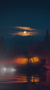 Drowning Car iPhone Wallpaper HD