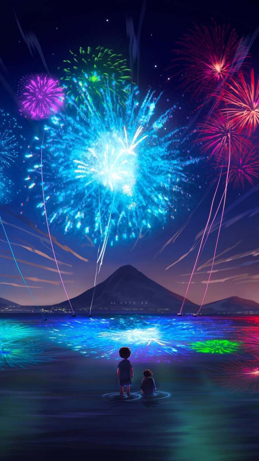 Fireworks Celebrations iPhone Wallpaper HD