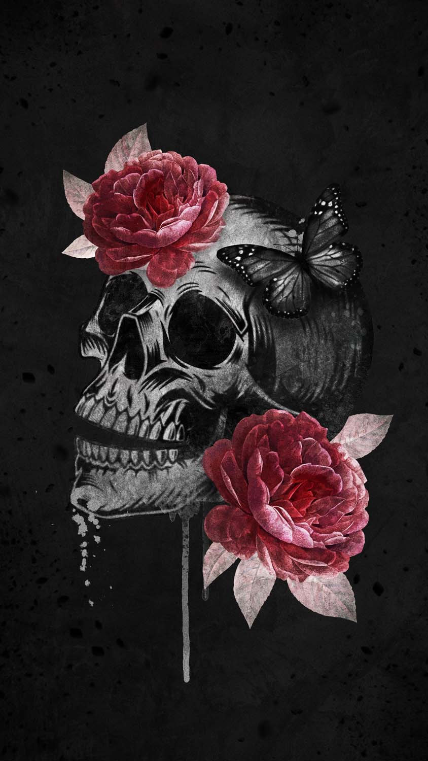 Floral Skull iPhone Wallpaper HD
