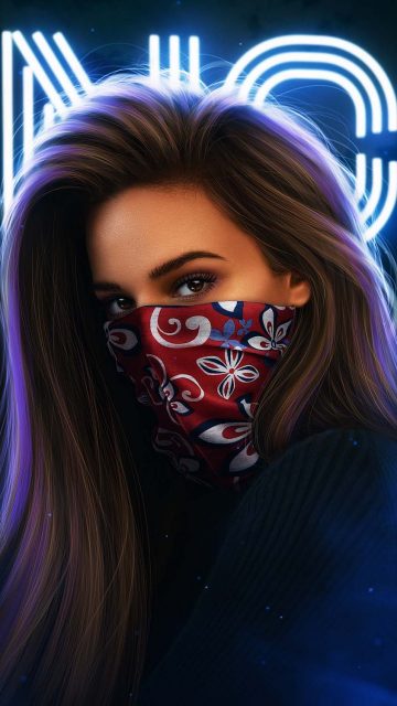 Girl in Mask iPhone Wallpaper HD