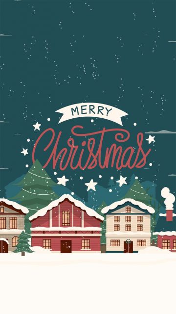 Merry Christmas Minimal iPhone Wallpaper HD