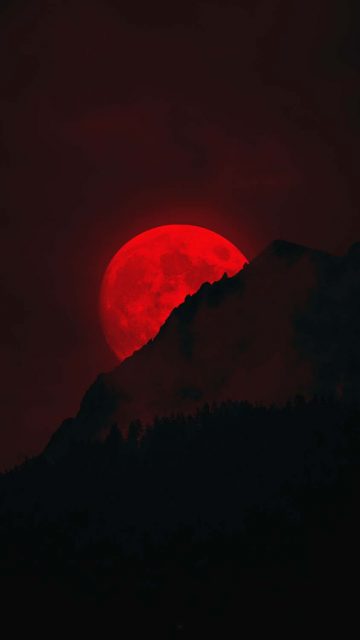 Moon Blood Red iPhone Wallpaper HD