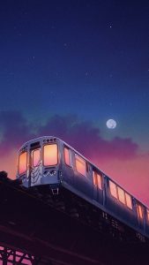 Moon Night Swbway iPhone Wallpaper HD