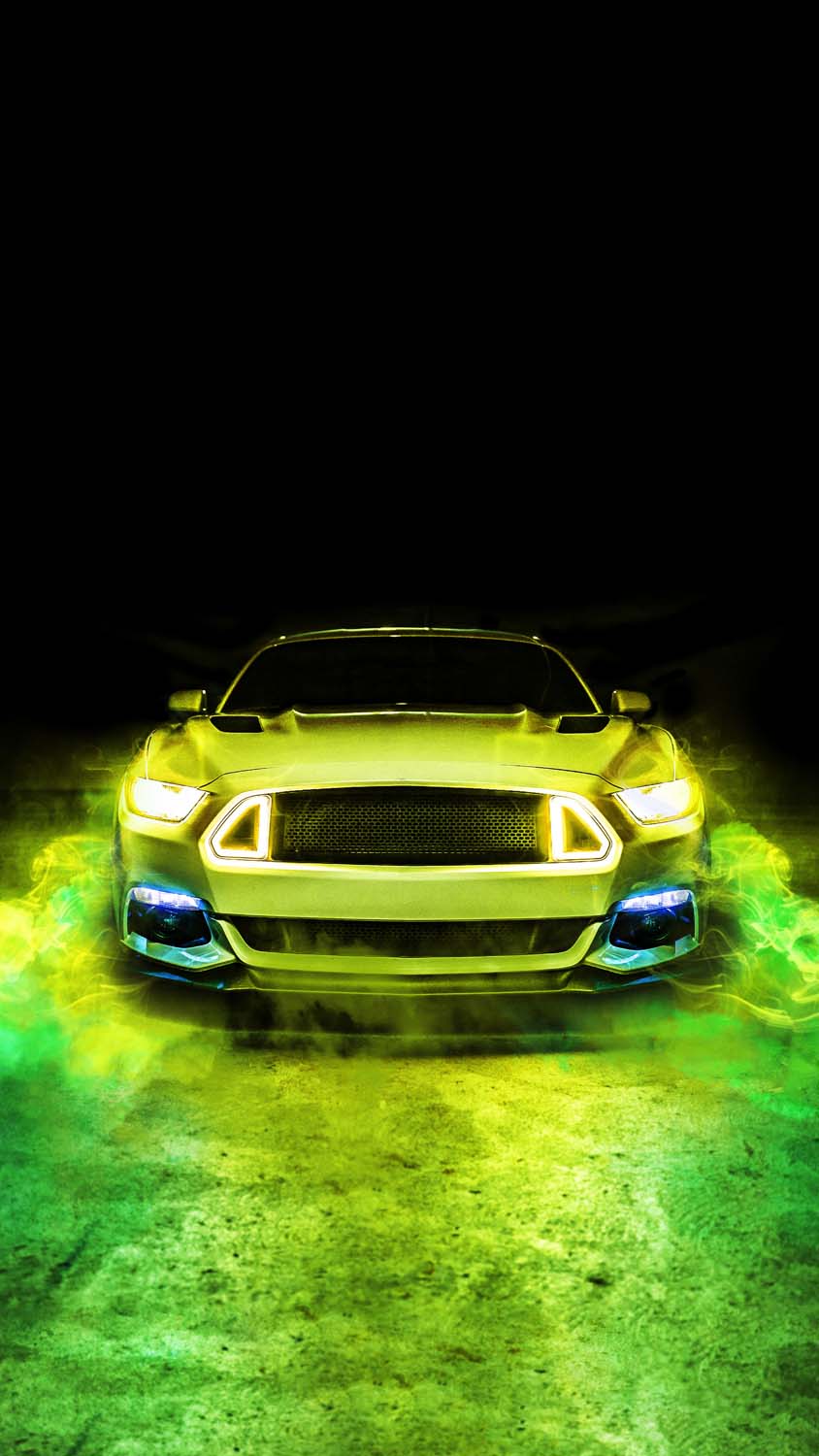 Mustang GT Lights iPhone Wallpaper HD