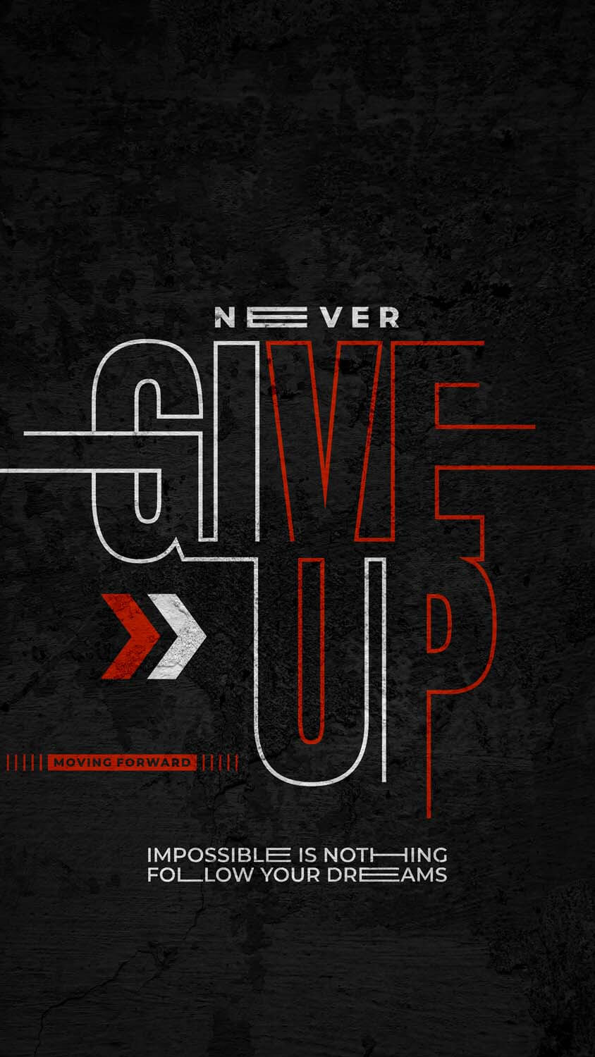 Never Give up Impossible is Nothing iPhone Wallpaper HD