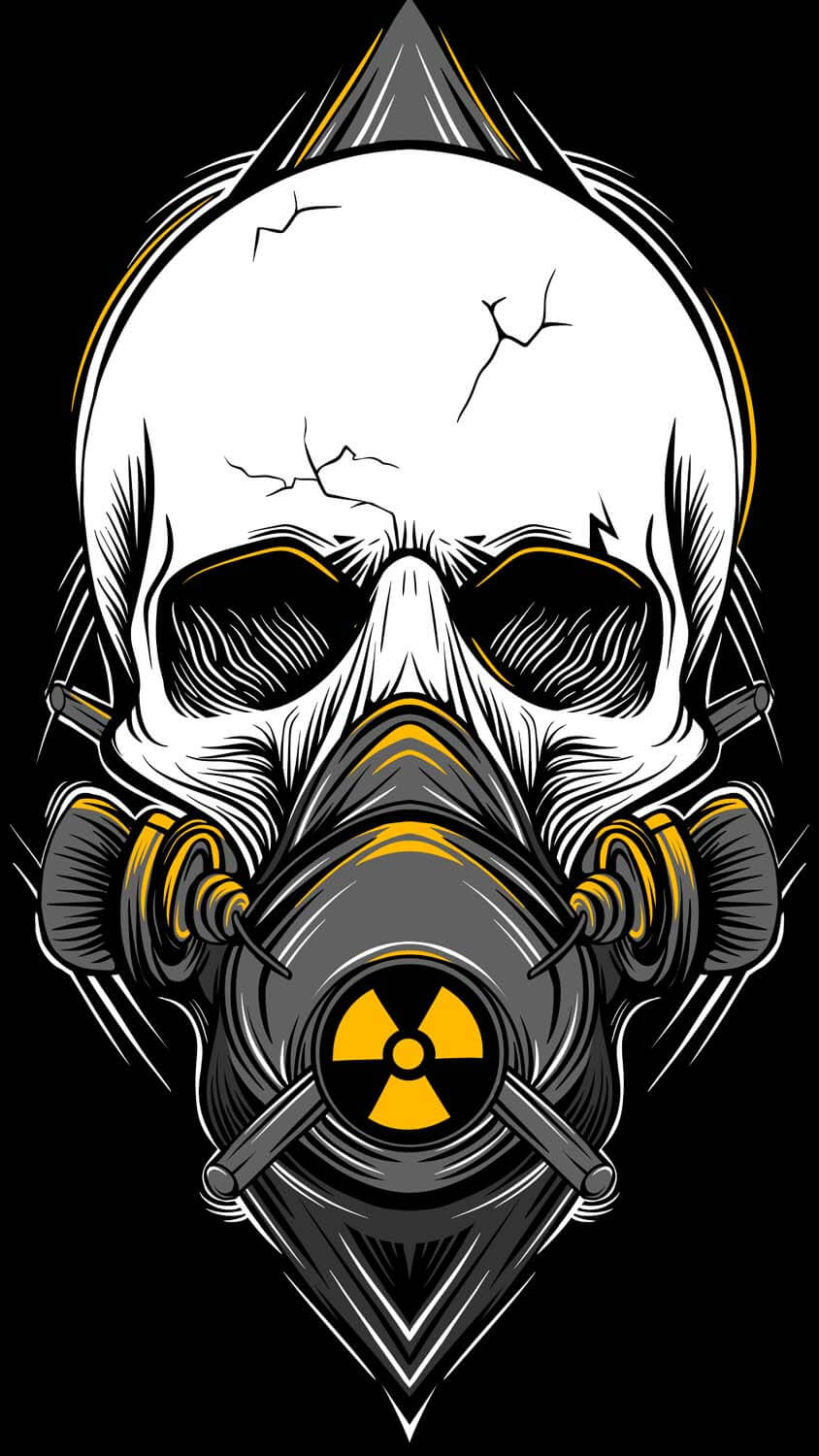 Radioactive Skull iPhone Wallpaper HD