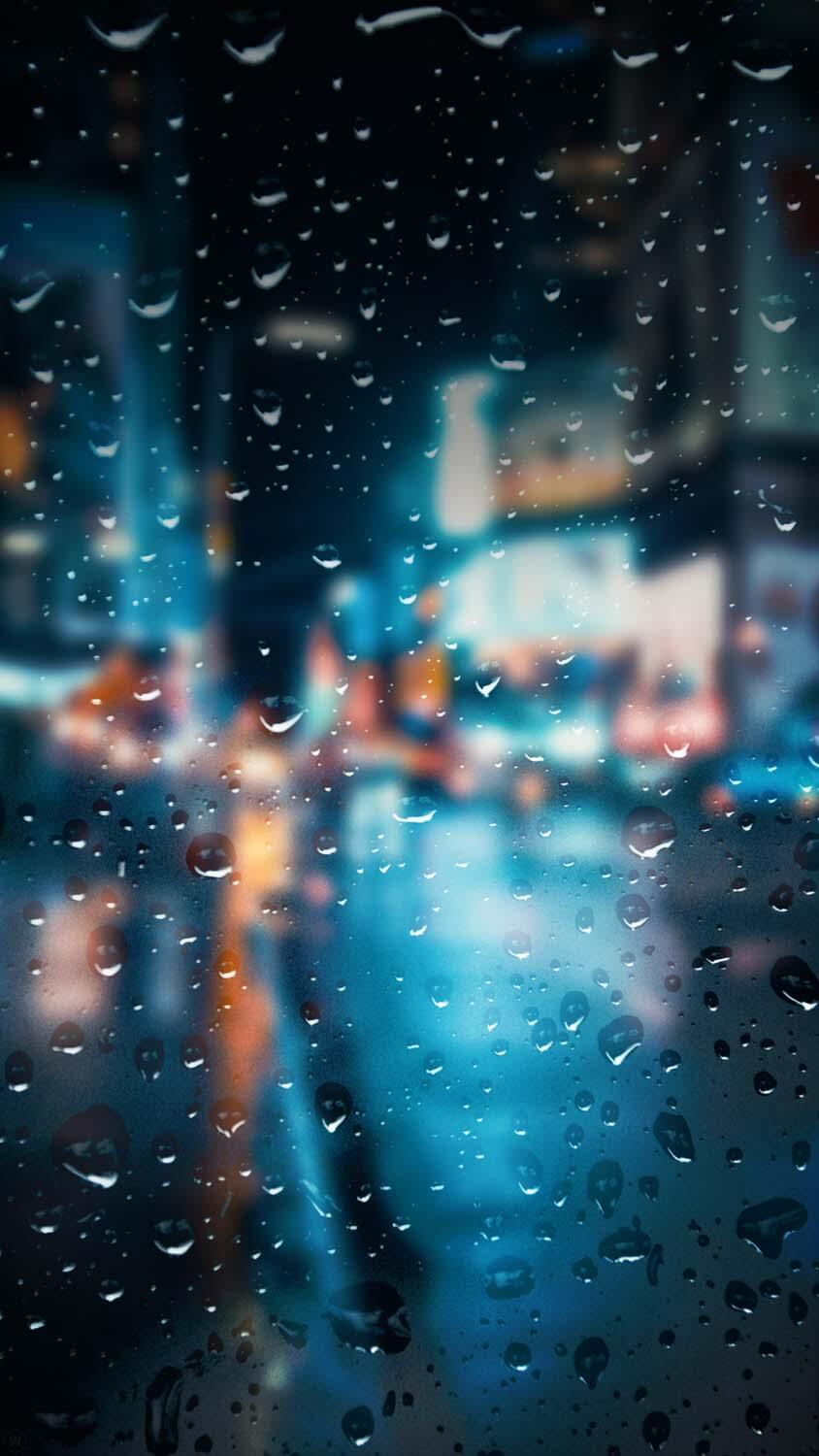 Rain Drops Glass iPhone Wallpaper HD