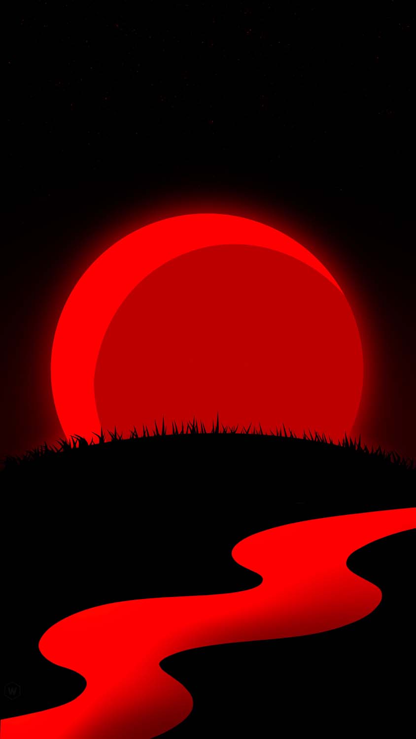 Red Moon Minimal iPhone Wallpaper HD