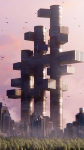 Skyscrapers Future City iPhone Wallpaper HD