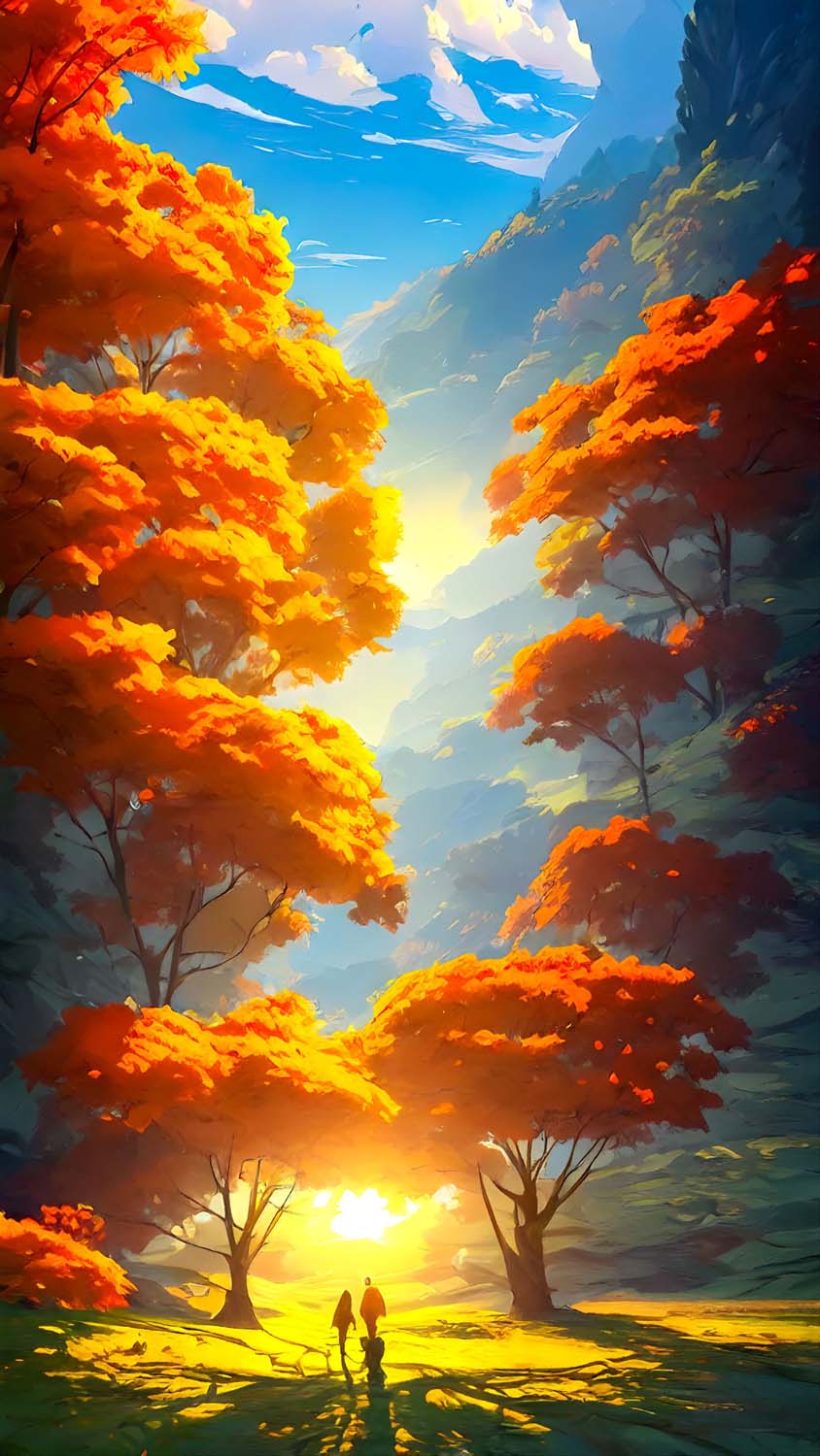 Sunrise Between Trees iPhone Wallpaper HD