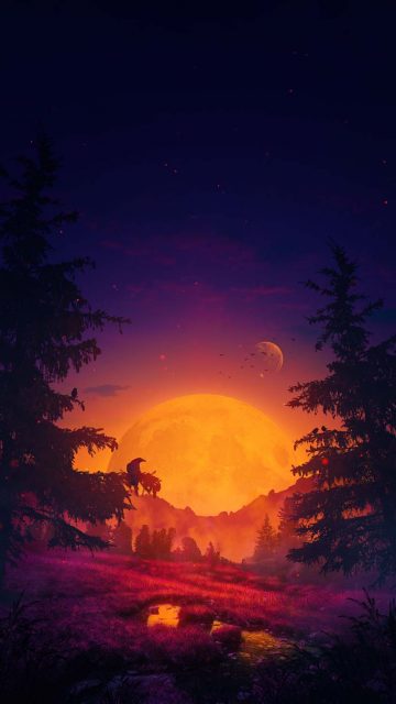 Super Big Moon iPhone Wallpaper HD