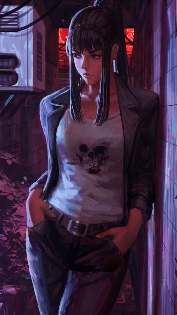 Urban Girl Night iPhone Wallpaper HD