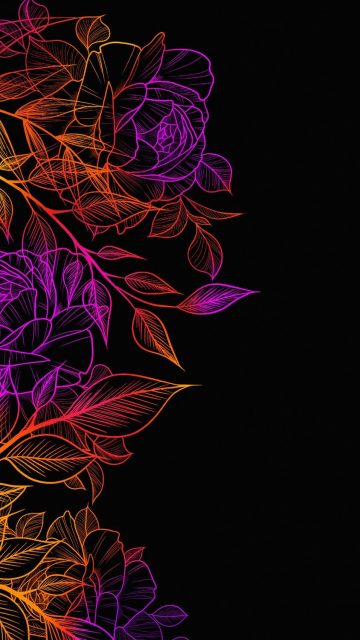 Amoled Plants Flowers iPhone Wallpaper HD