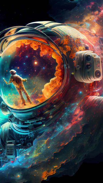 Astronaut in void iPhone Wallpaper HD