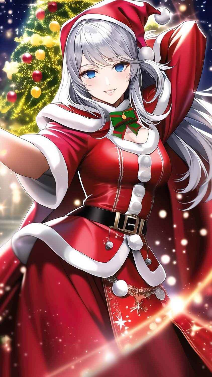 Christmas Girl Anime 4K iPhone Wallpaper HD