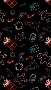 Christmas Neon Doodles iPhone Wallpaper HD