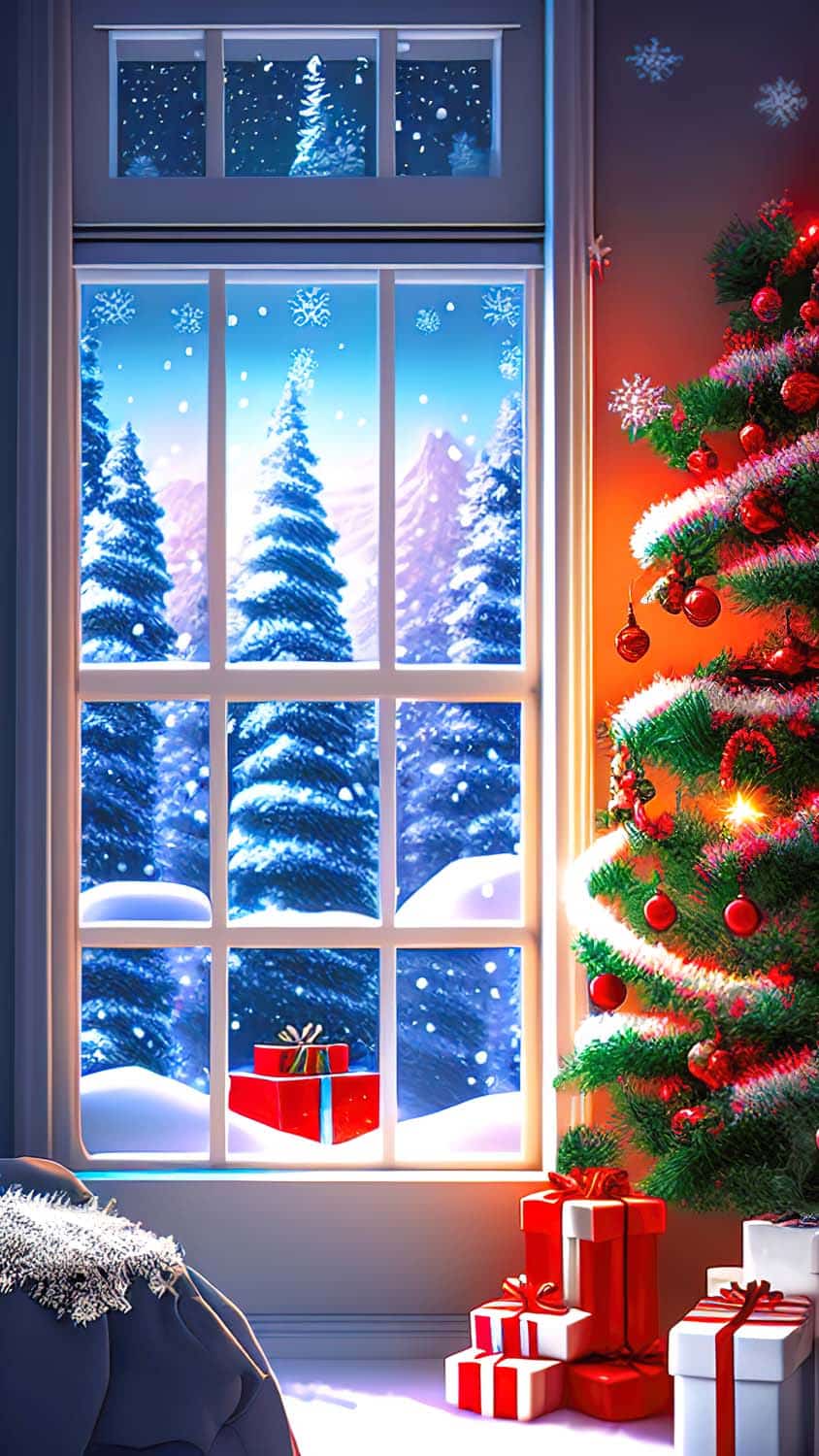 Christmas Time Window iPhone Wallpaper HD