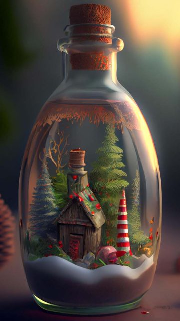 Christmas in a Bottle iPhone Wallpaper HD