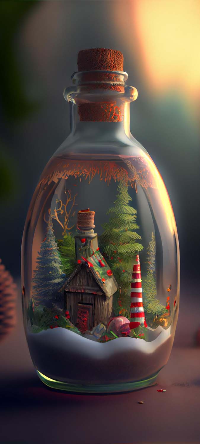 Christmas in a Bottle iPhone Wallpaper HD