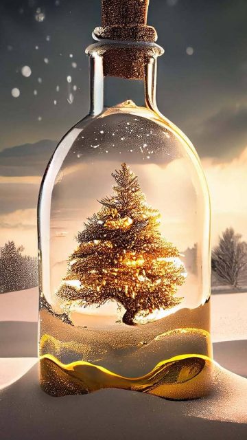 Christmas in the bottle iPhone Wallpaper HD