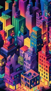 Colorful Buildings iPhone Wallpaper HD