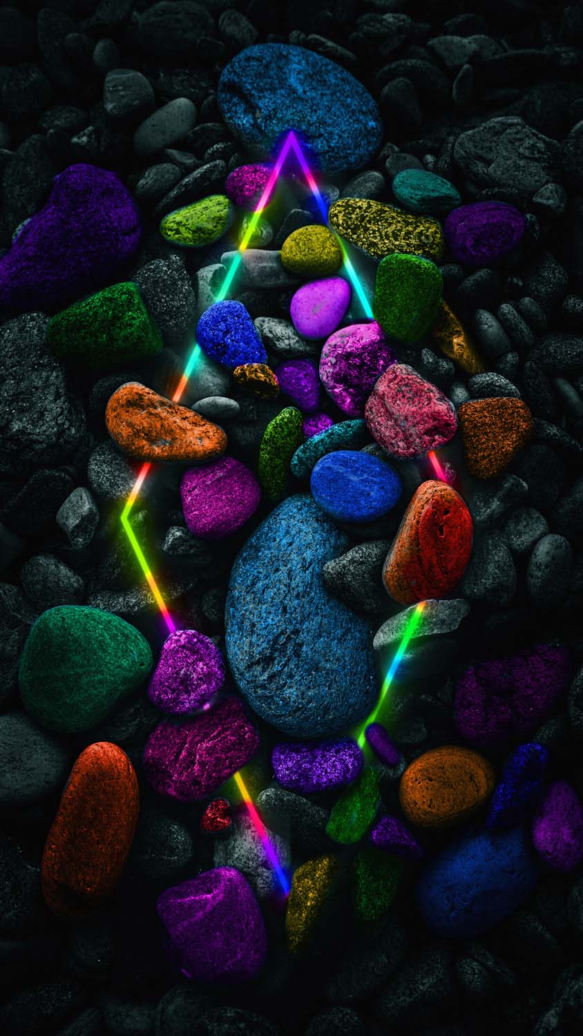 Colorful Stones Neon Rhombus iPhone Wallpaper HD