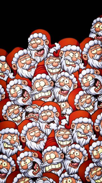 Crazy Santa iPhone Wallpaper HD