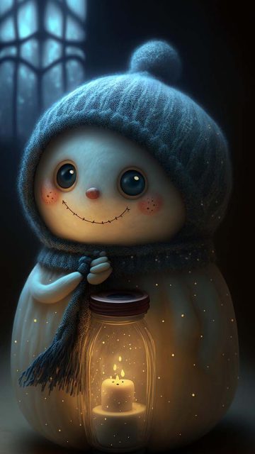 Cute Happy SnowMan iPhone Wallpaper HD