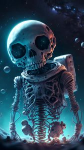Cute Skull Astronaut iPhone Wallpaper HD