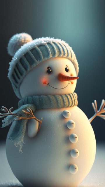 Cute Snowman 4K iPhone Wallpaper HD