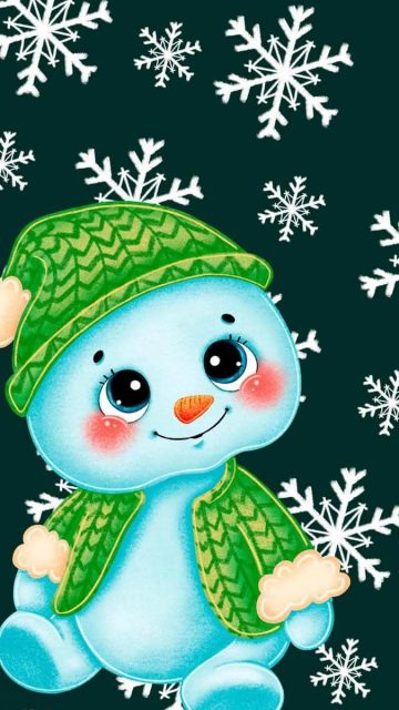 Cute Snowman Xmas iPhone Wallpaper HD