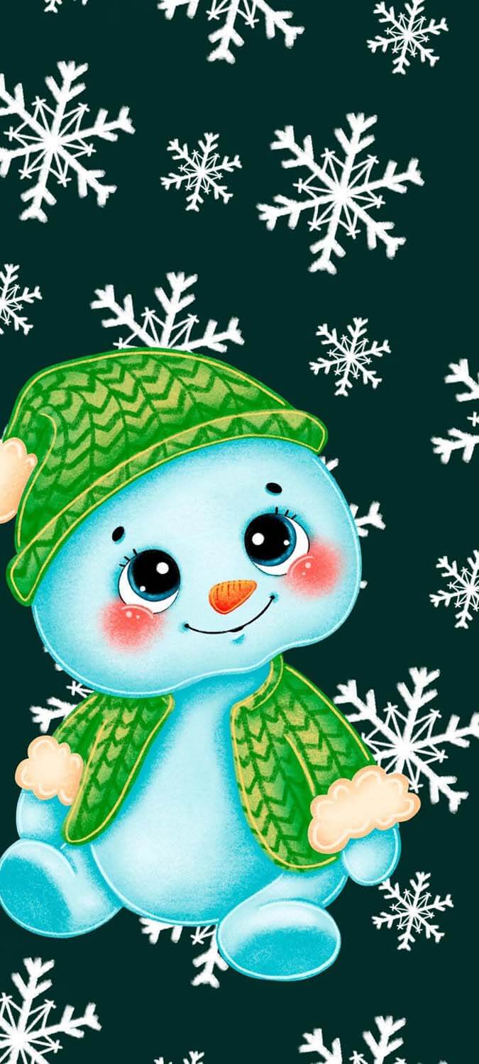 Cute Snowman Xmas iPhone Wallpaper HD